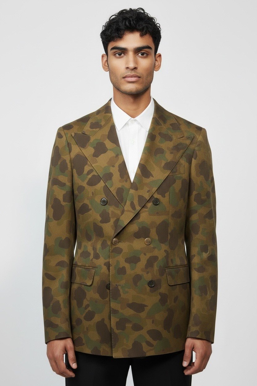 Double-breasted Camouflage Jacket
