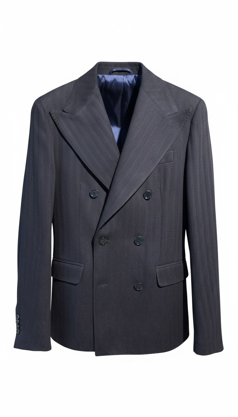 Herringbone Double-Breasted Jacket